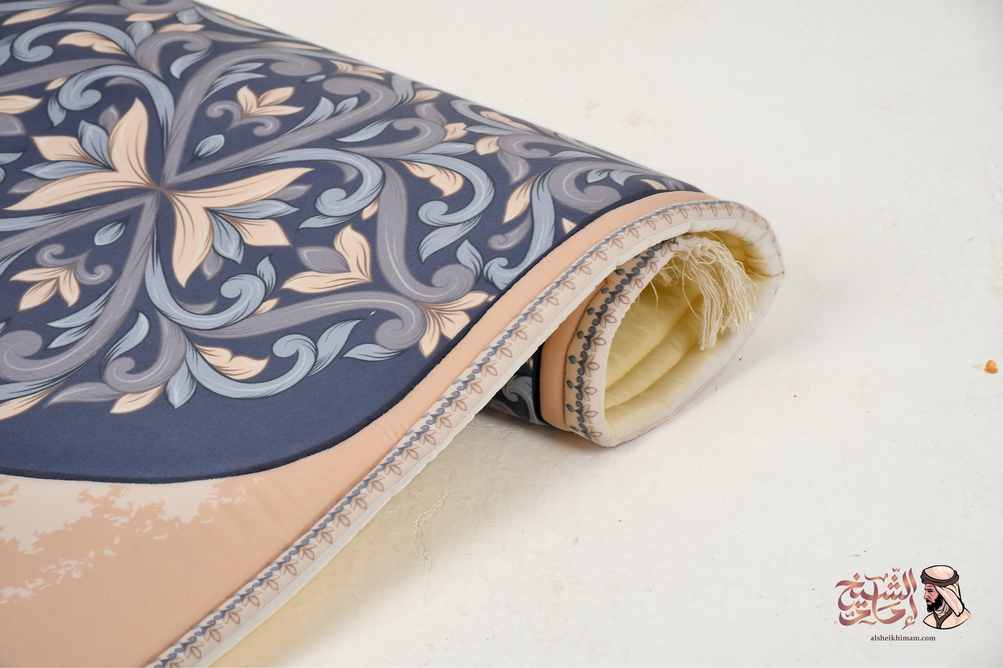 Comfort Prayer Mat "Iman(ايمان)" In Navy Blue سجاده صلاه مبطنه