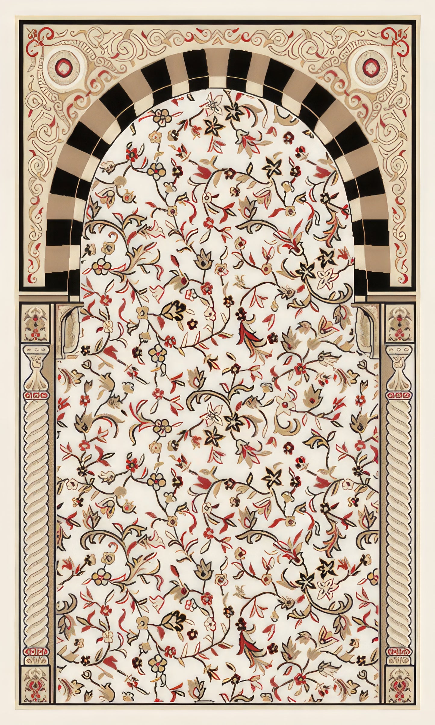 Comfort Prayer Mat "Rawda (روضه)" In Off- White - سجاده صلاه مبطنه