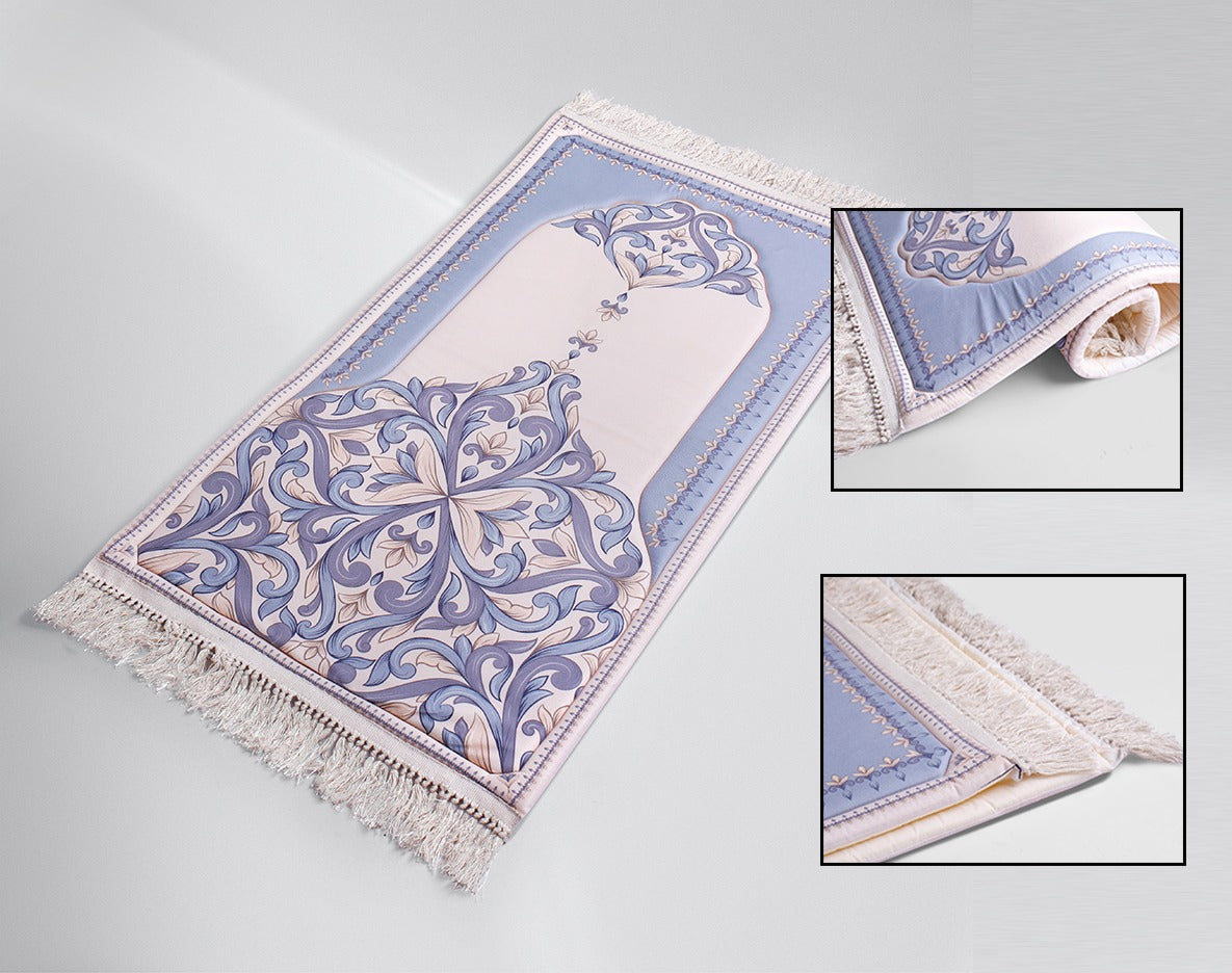 Comfort Prayer Mat "Hadayah (هدايه)" In Baby Blue سجاده صلاه مبطنه